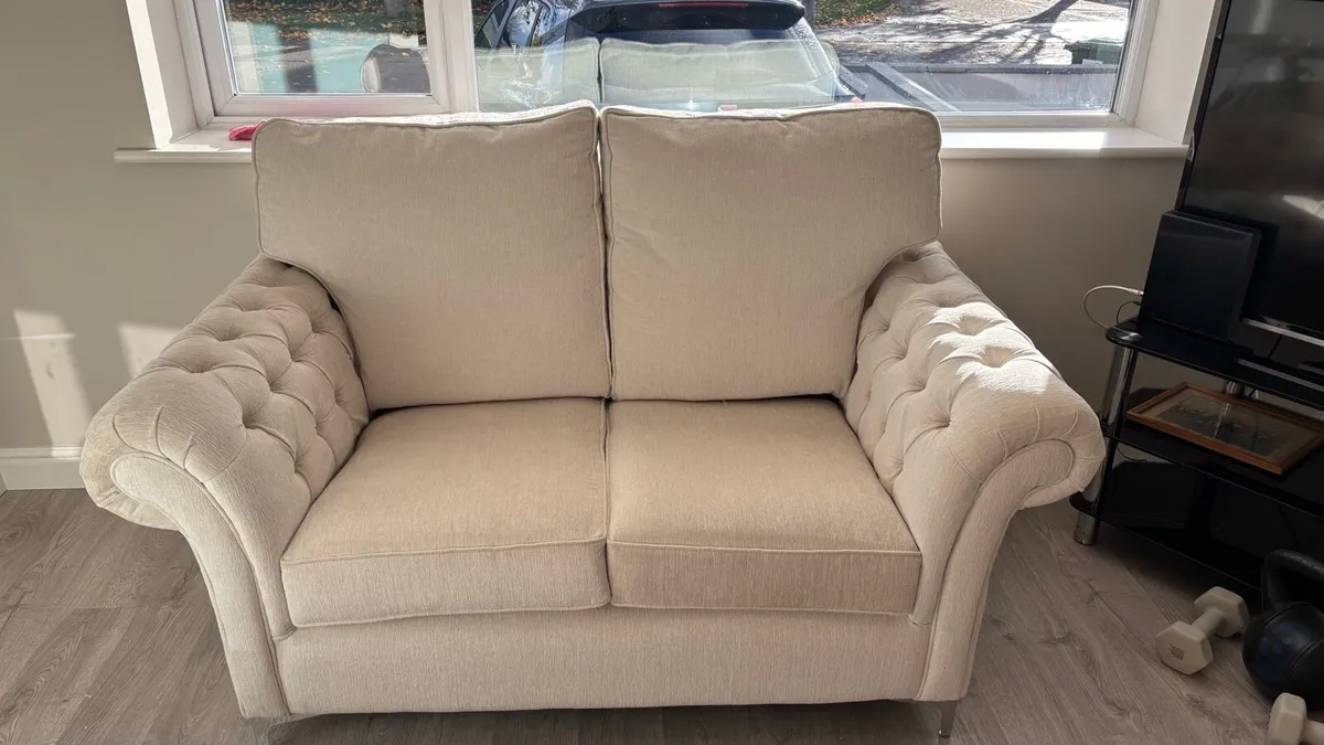 2 Seater Bespoke Cream Sofa - Image 4