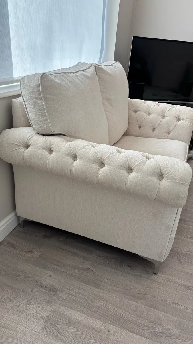 2 Seater Bespoke Cream Sofa - Image 1