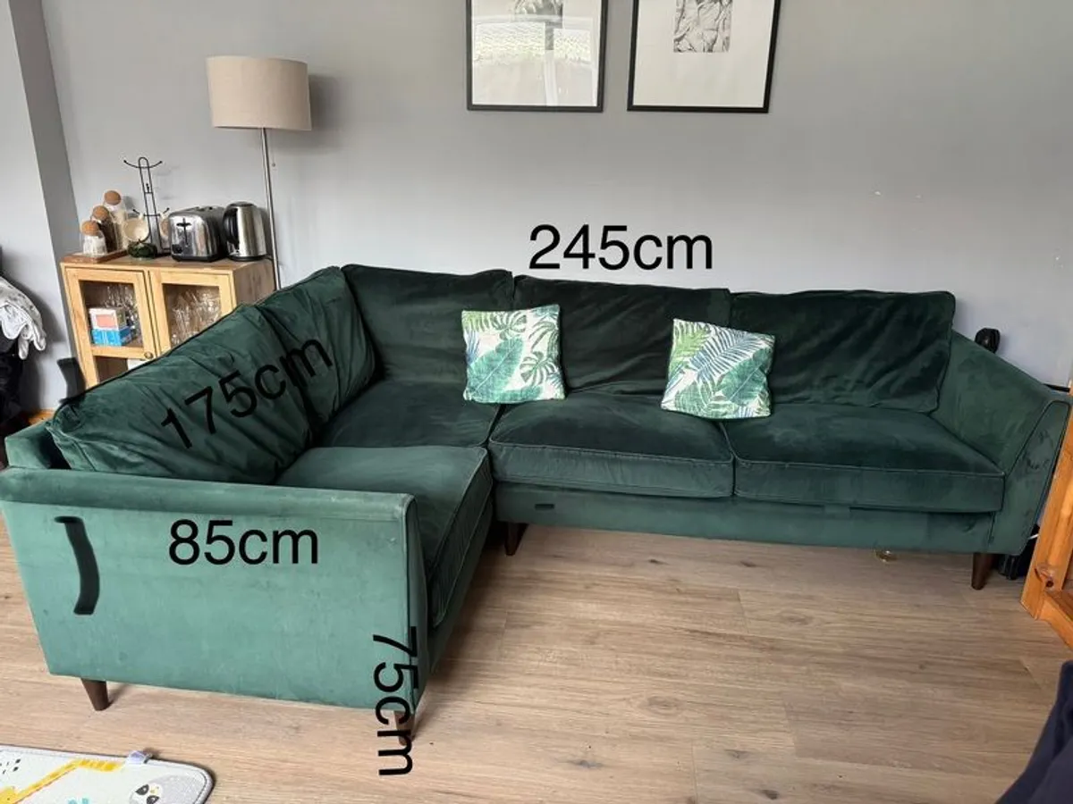 green velvet sofa - Image 1