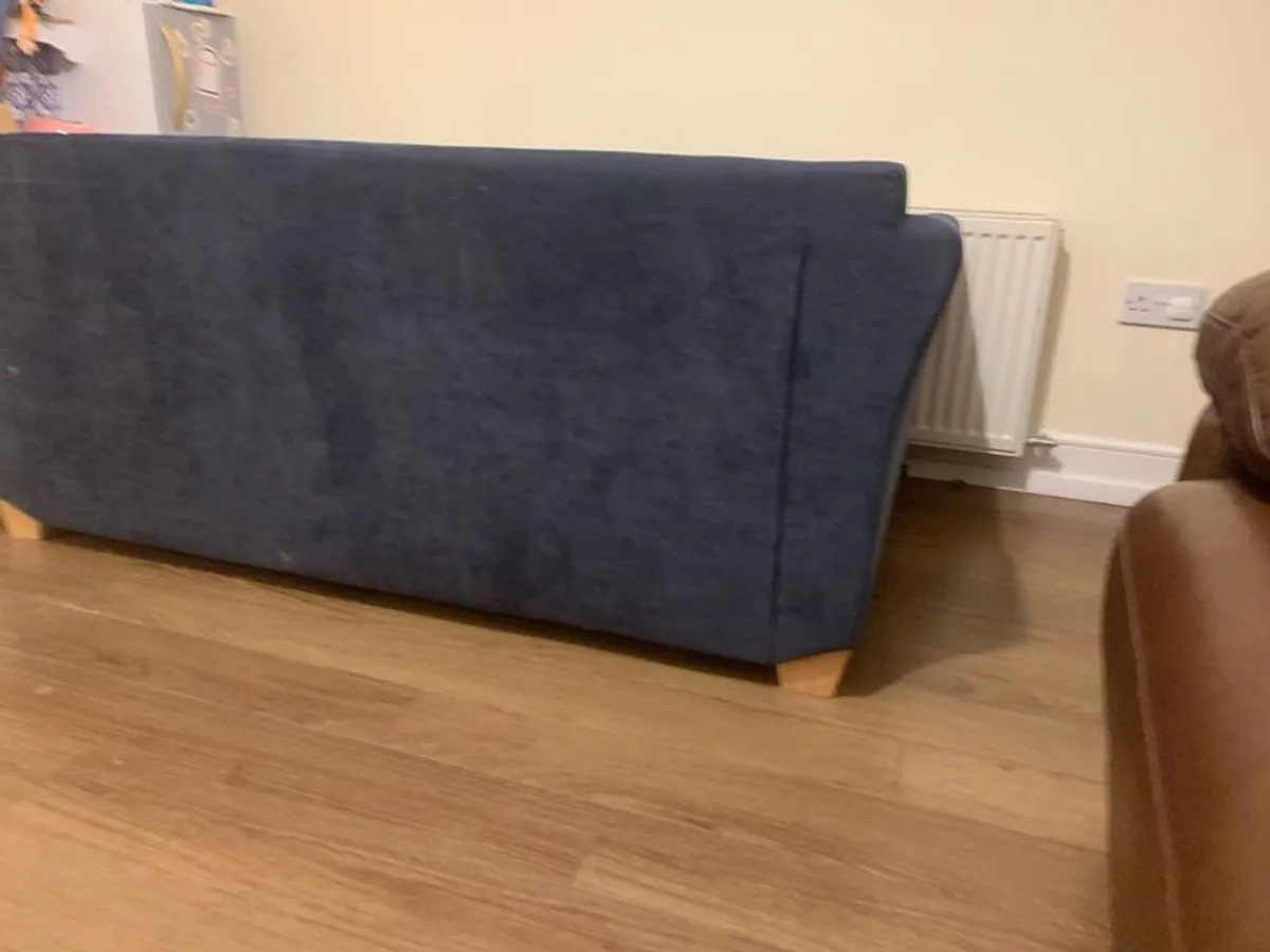 Dfs 2 seater sofa, navy, open to offer for quick collection - Image 1