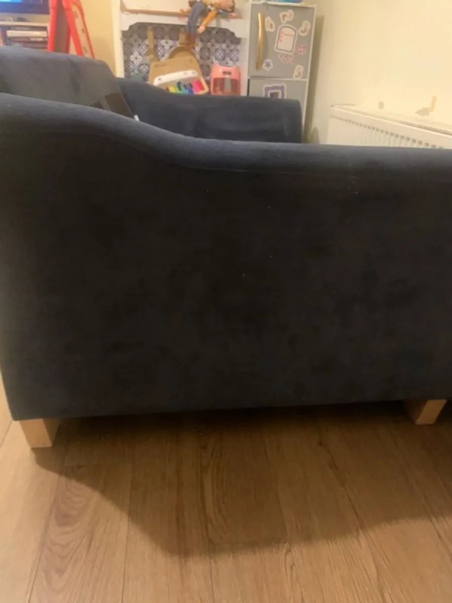 Dfs 2 seater sofa, navy, open to offer for quick collection - Image 3