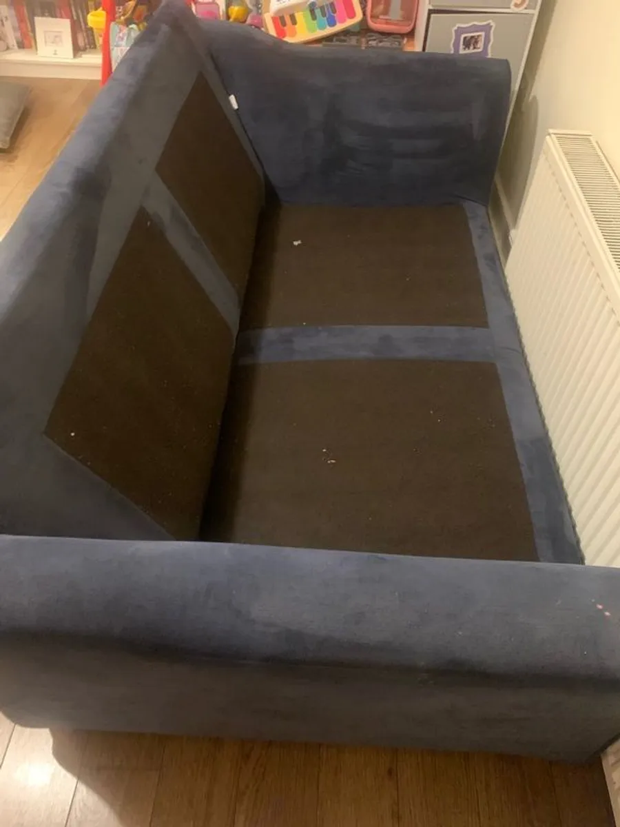Dfs 2 seater sofa, navy, open to offer for quick collection - Image 4