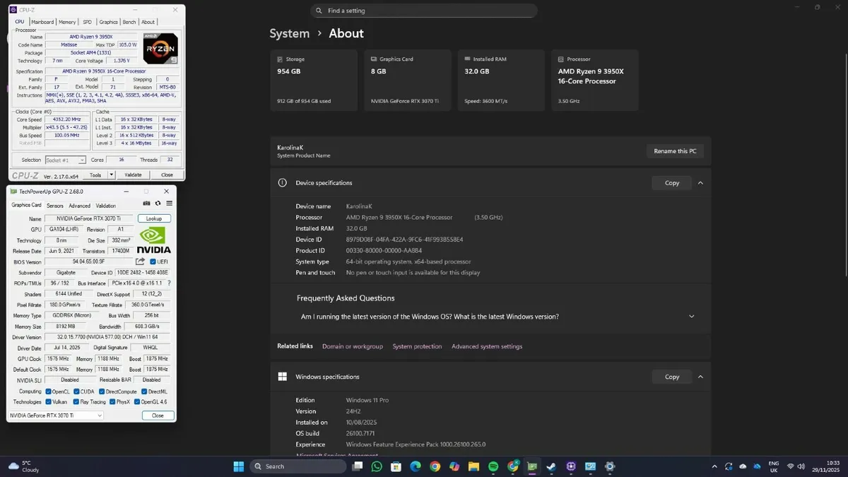 AMD Ryzen 9 3950x Gaming PC RTX3070Ti - Image 4