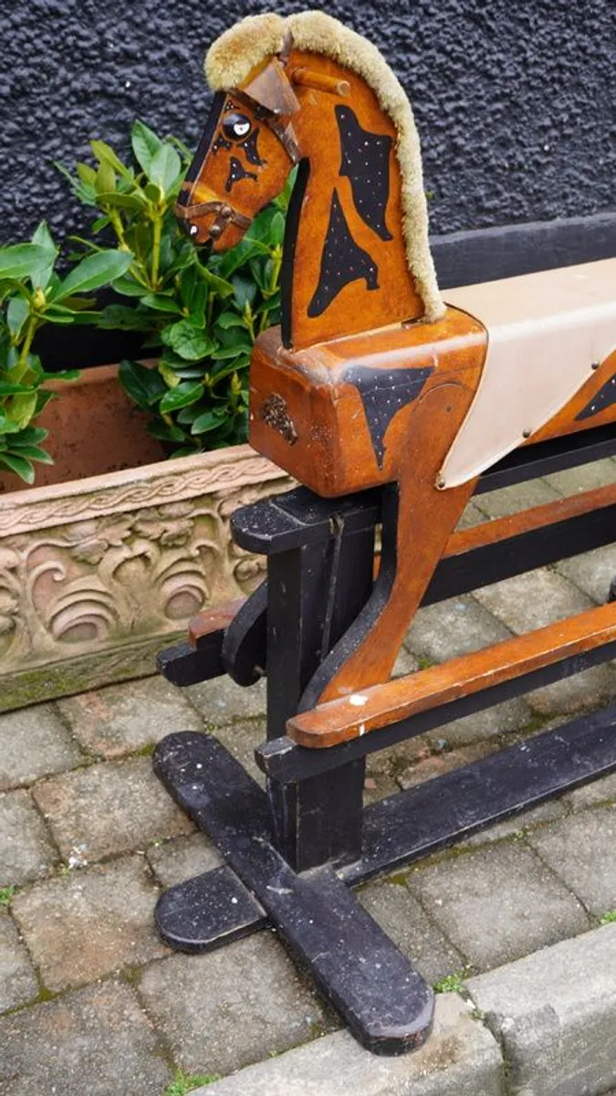 Vintage Wooden Rocking Horse - Image 3