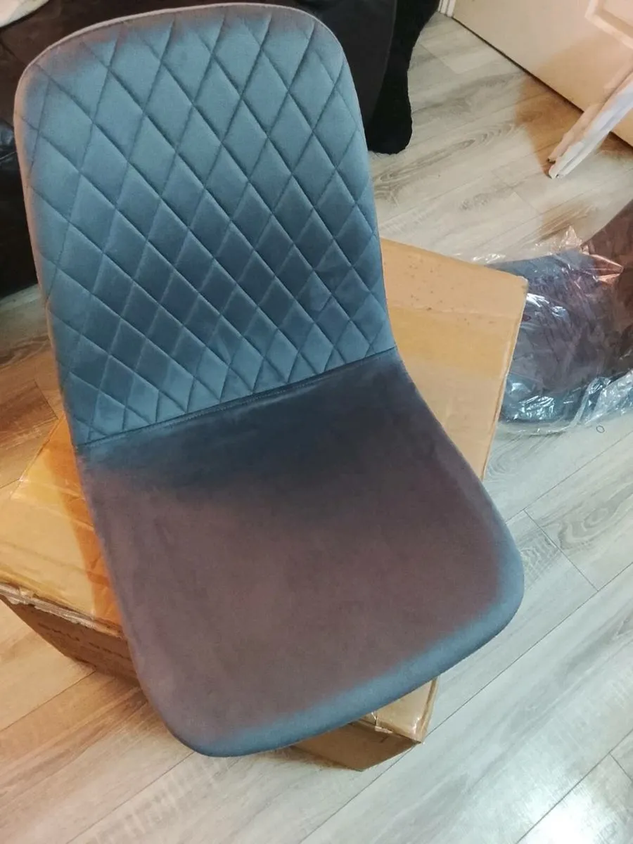 Dining Chairs/ Set of 4 Velvet Upholstered Seat Ch - Image 1