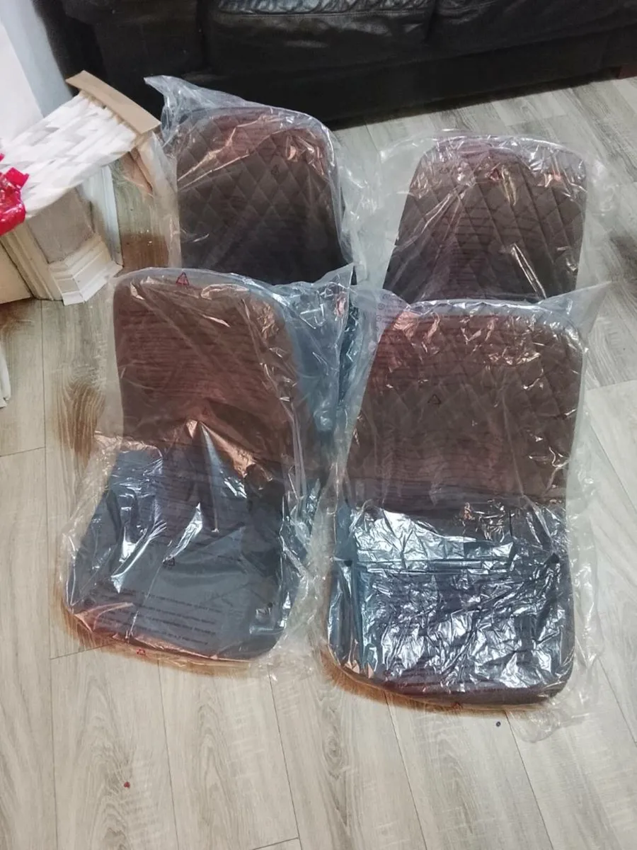 Dining Chairs/ Set of 4 Velvet Upholstered Seat Ch - Image 3