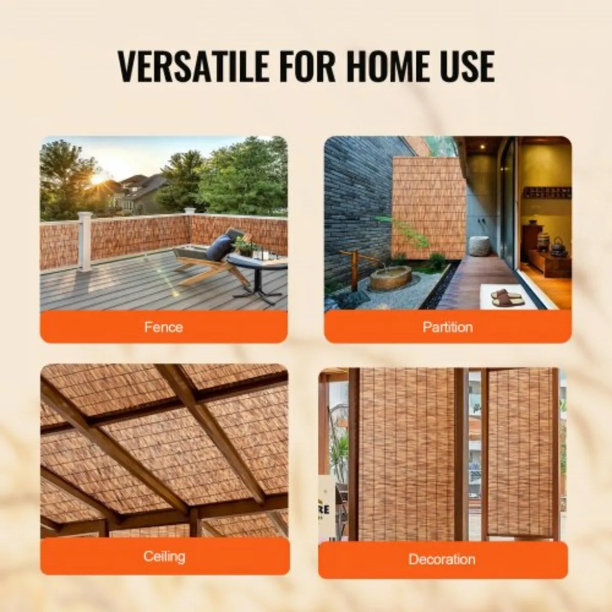 Natural Reed Fencing, 5.5 ft x 16.4 ft, Reed Scree - Image 2