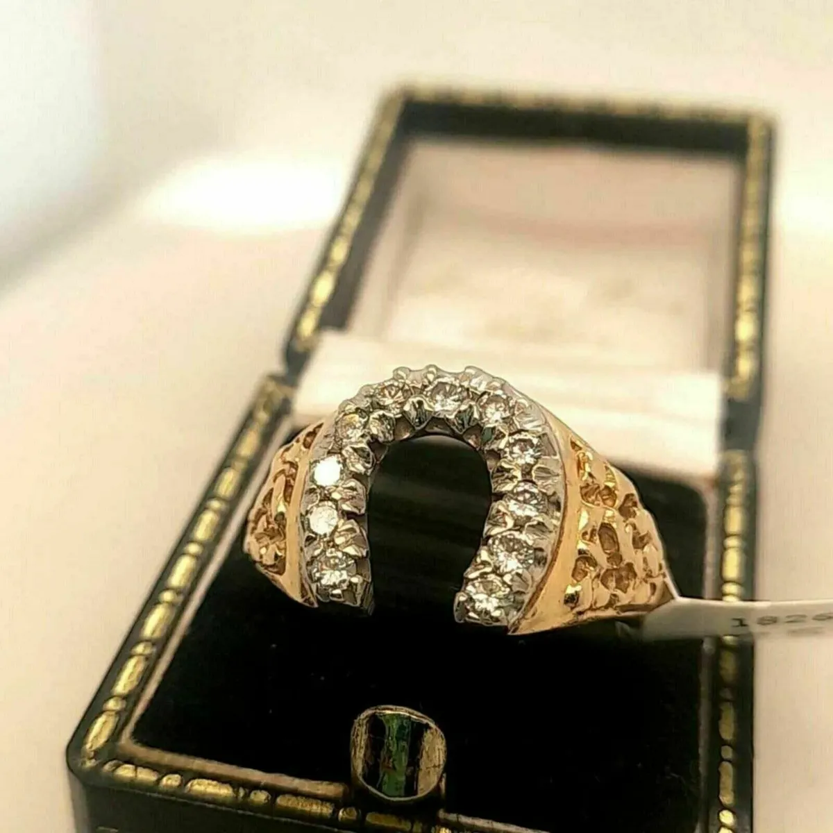 14k Yellow Gold & Diamond Horseshoe Ring - Image 1