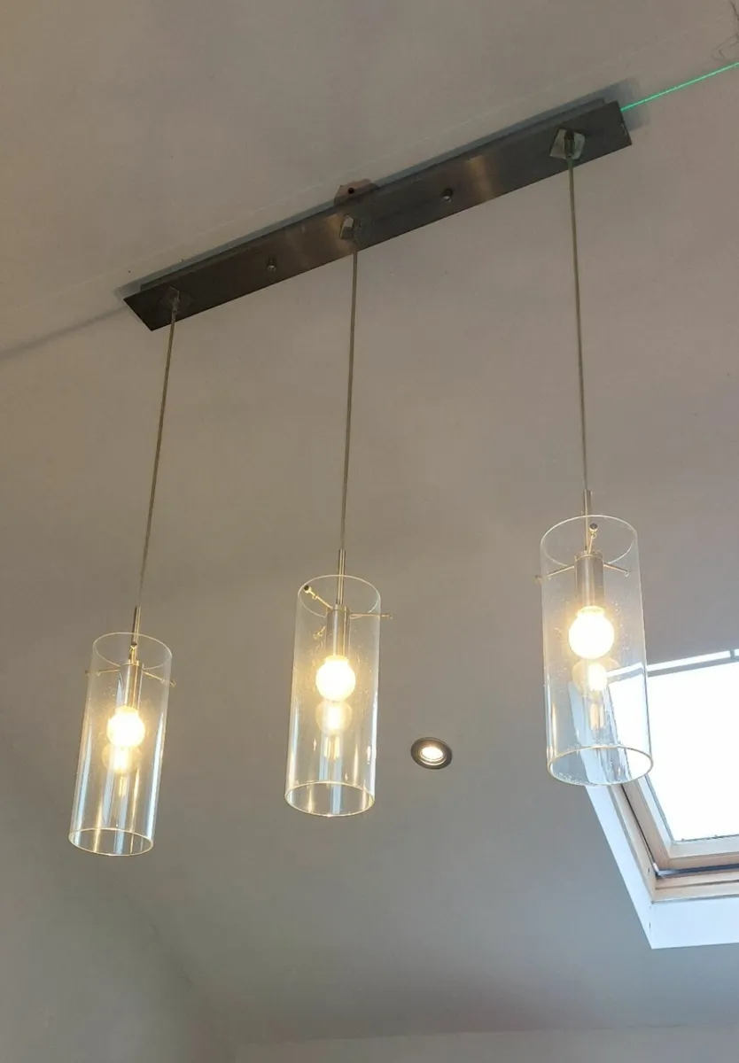 2 x Light fittings Brush Chrome - Image 1