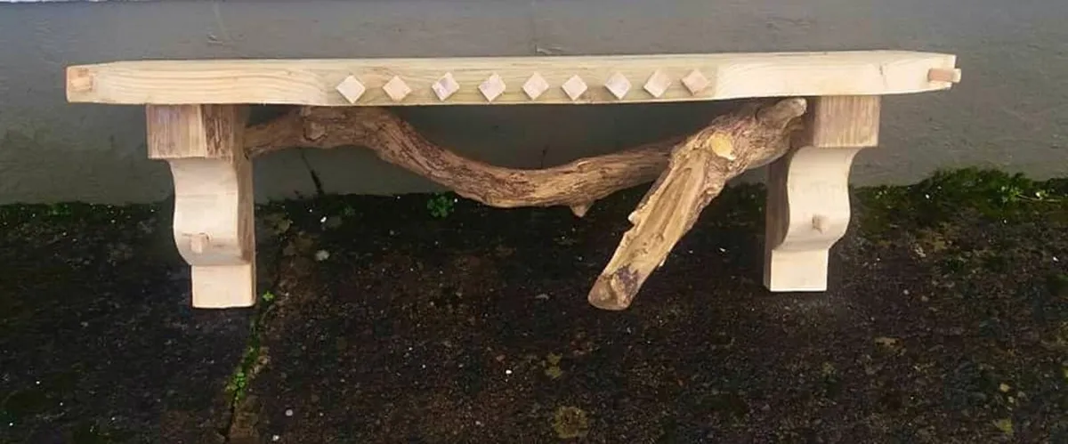 Rustic Driftwood Floating Shelf / Mantel - Image 2