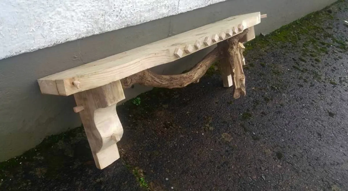 Rustic Driftwood Floating Shelf / Mantel - Image 3