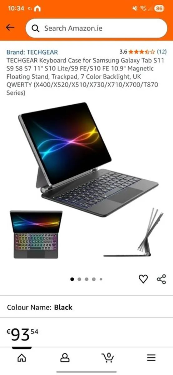 TECHGEAR Keyboard Case for Samsung Galaxy Tab S11 S9 S8 S7 11"