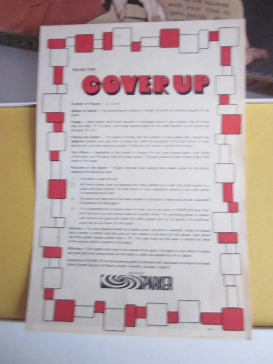 Vintage Cover Up Board Game - Image 2