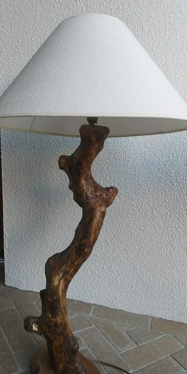 Two unique bog oak lamps - Image 2