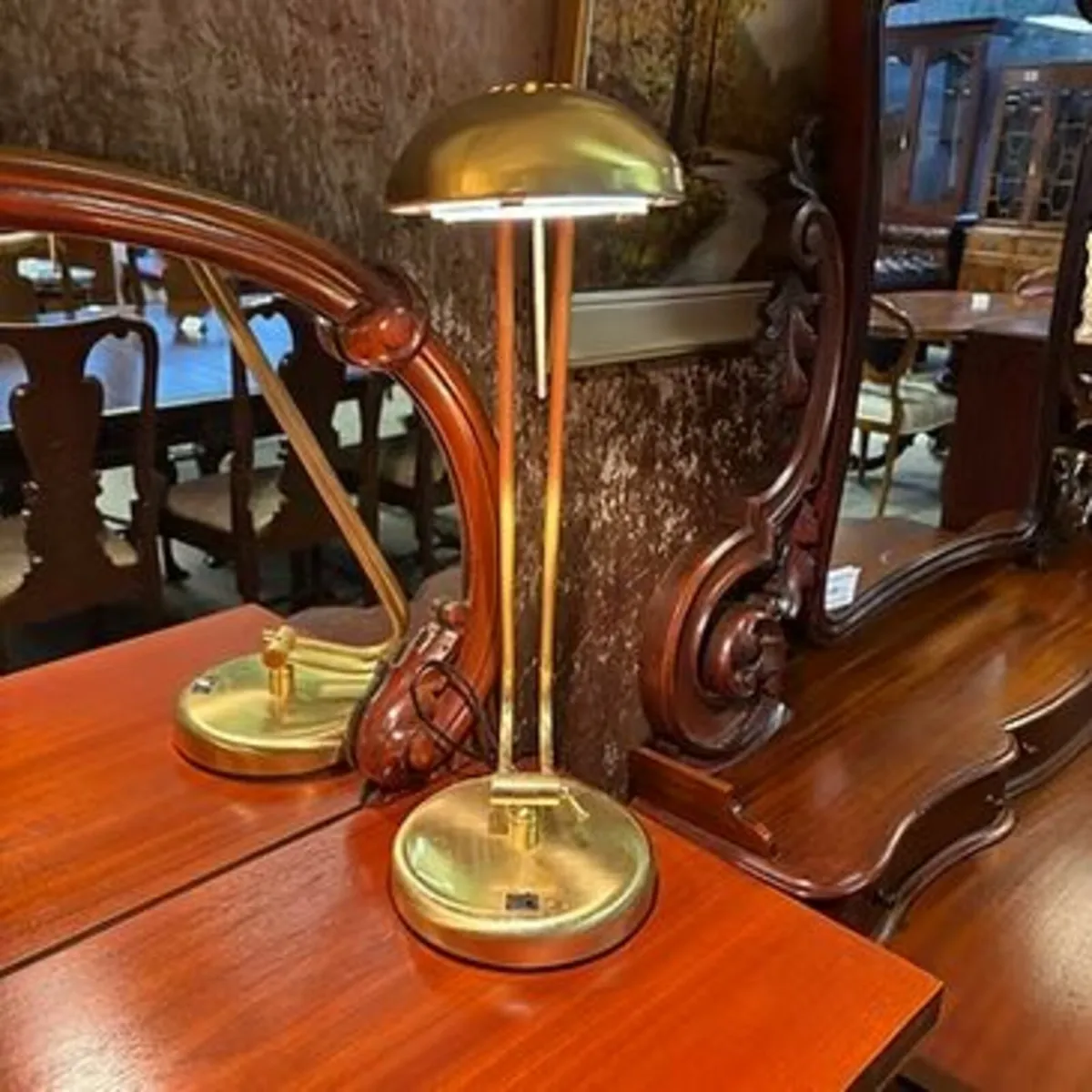 Brass telescope table lamp. Working condition - sw