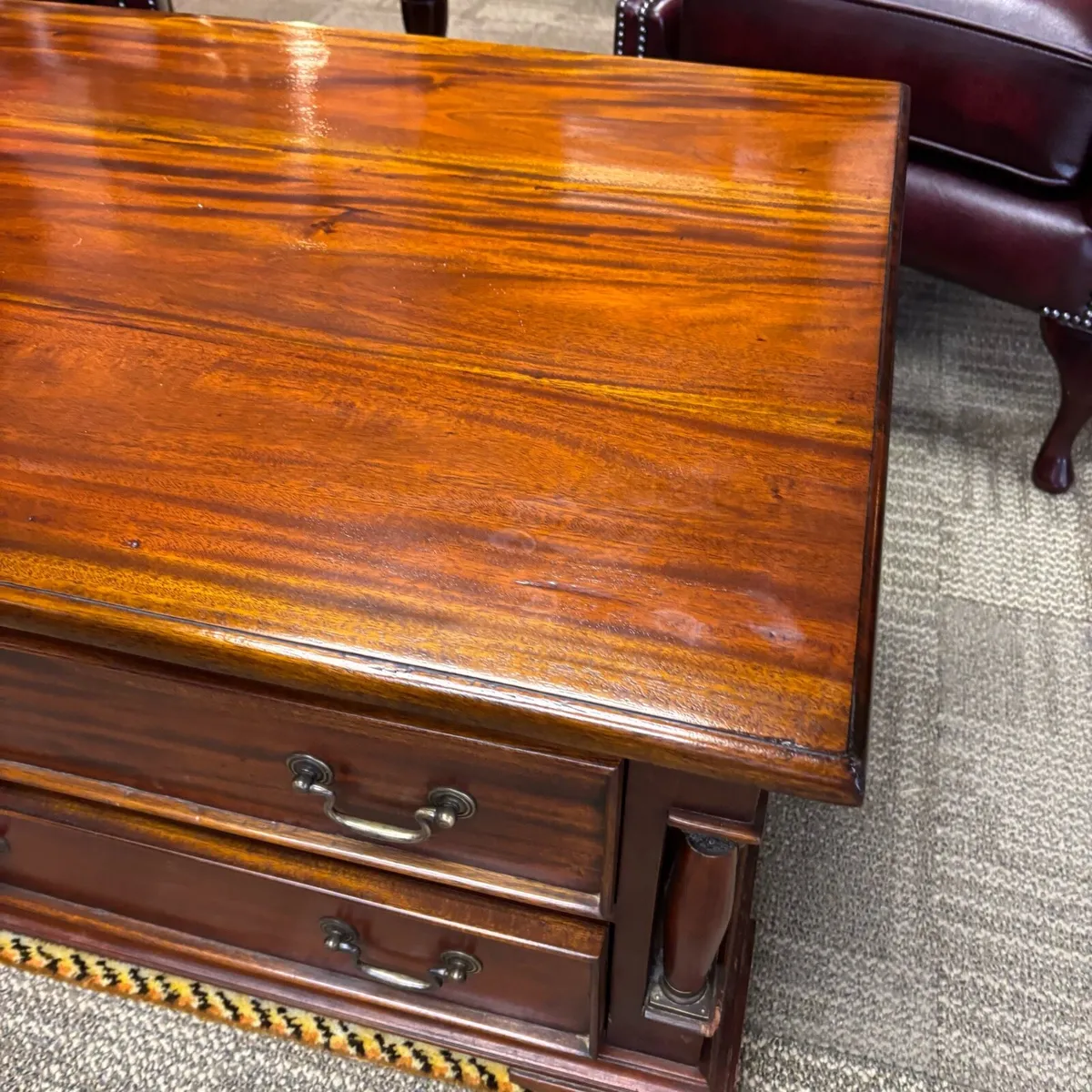 Fabulous mahogany four drawer coffee table. Swipe - Image 2