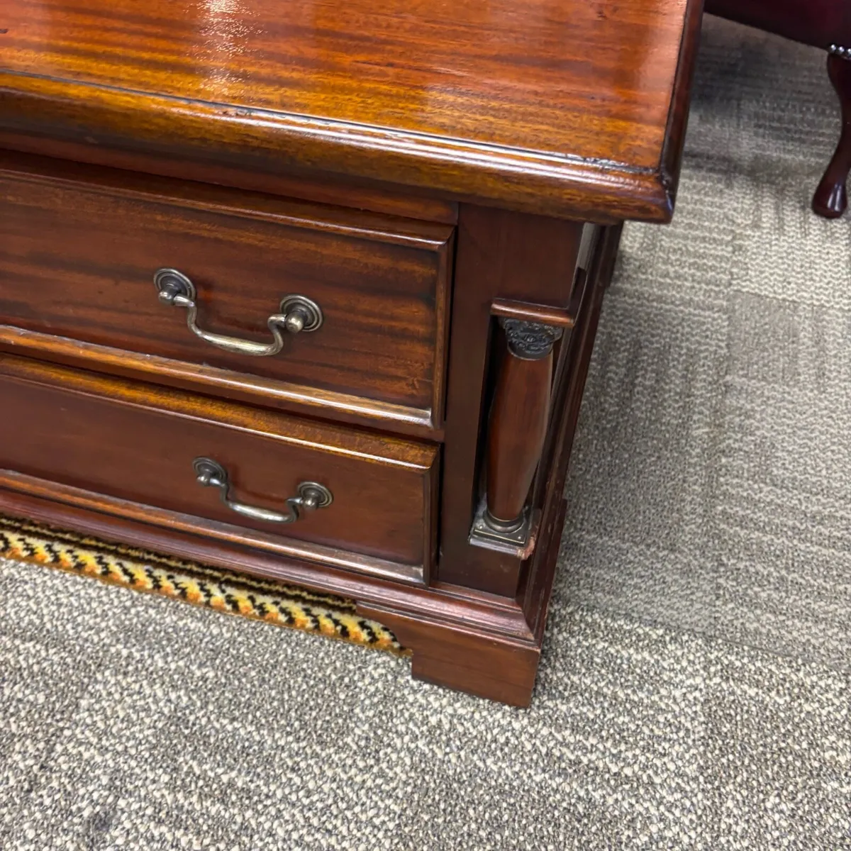 Fabulous mahogany four drawer coffee table. Swipe - Image 3