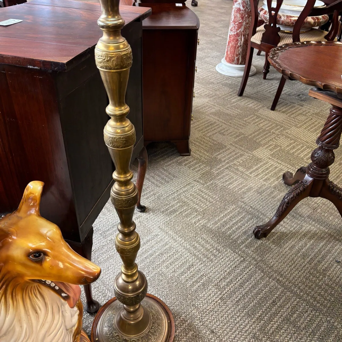Beautiful brass shaped floor lamp - Image 3