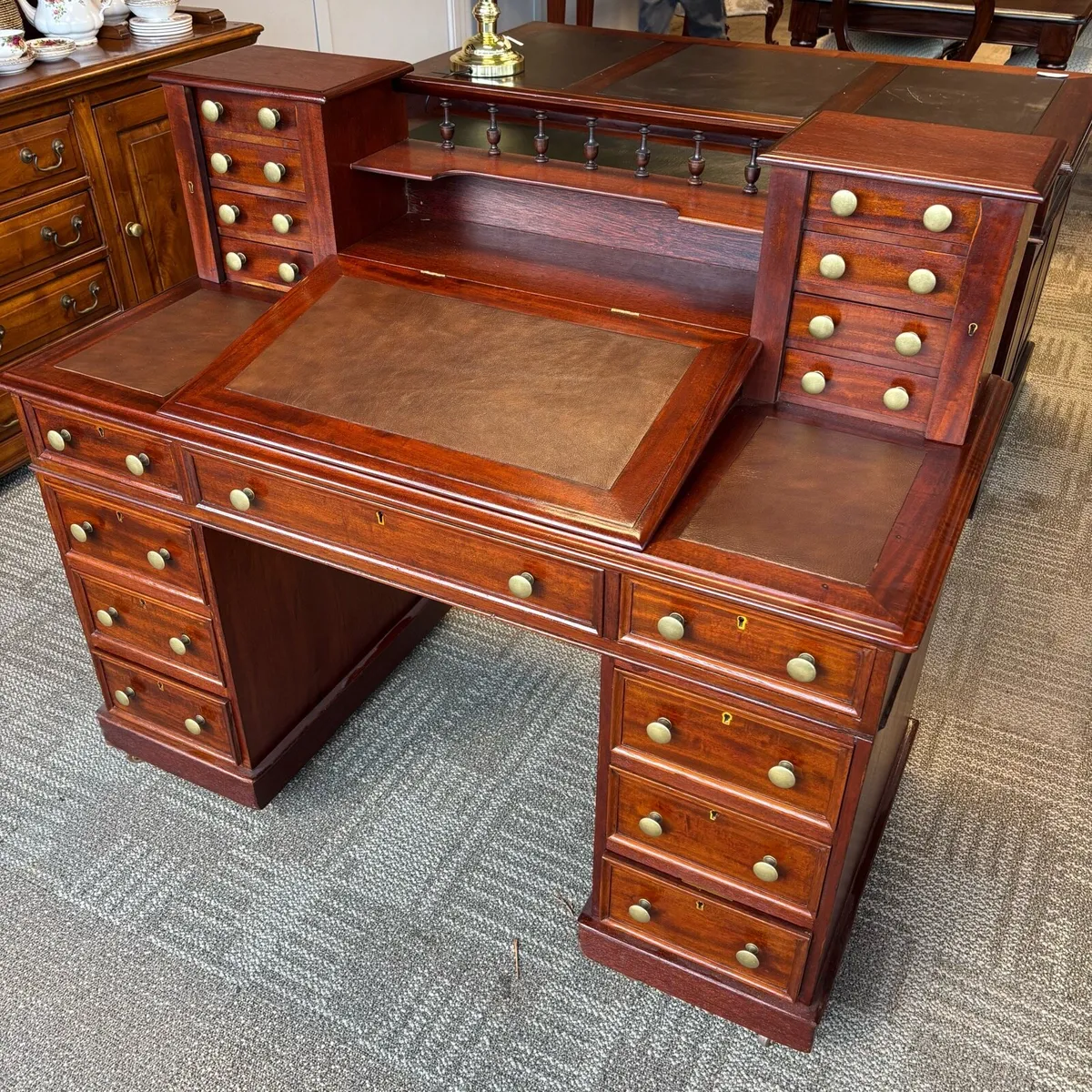 1880 Victorian Charles Dickens mahogany writing ta - Image 1