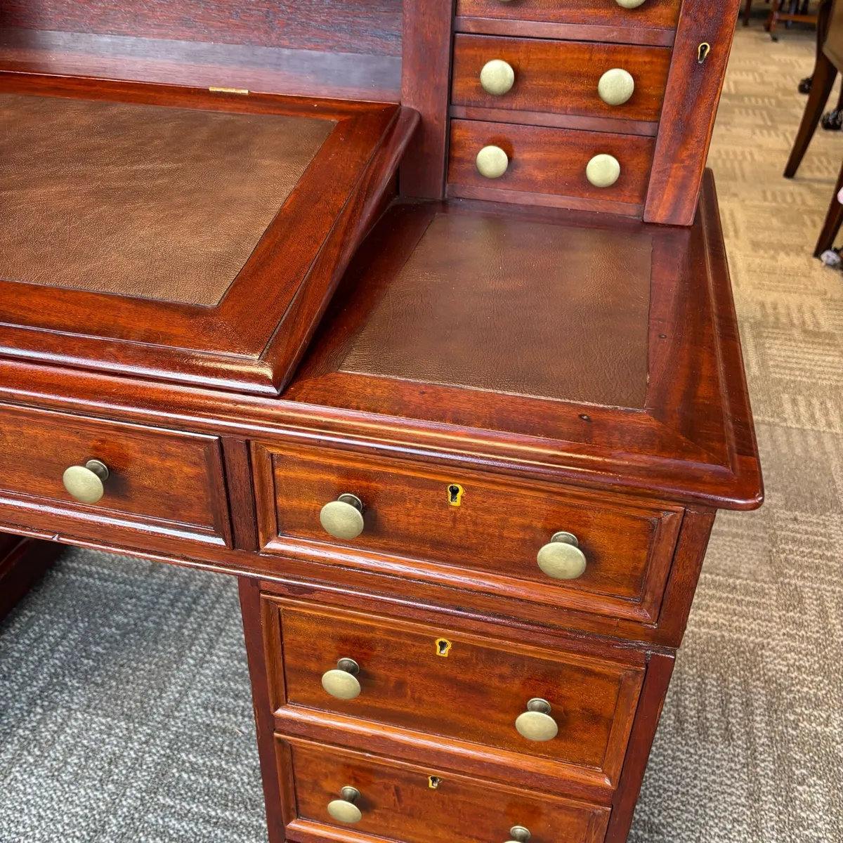 1880 Victorian Charles Dickens mahogany writing ta - Image 2