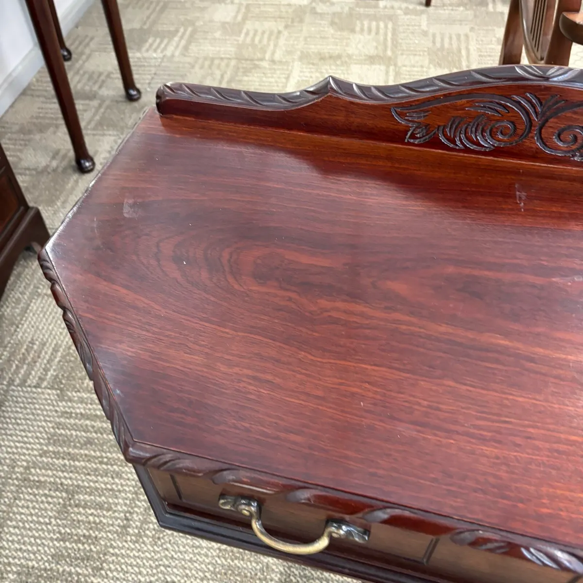 Mahogany console arch top & drawer table. Swipe fo - Image 4
