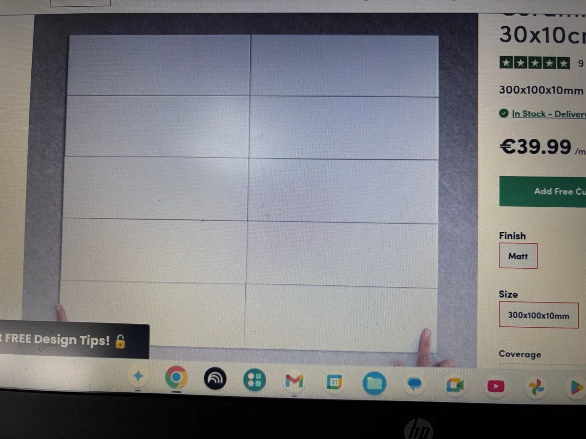 4 Boxes Metro XL white flat Ceramic Matt Tiles - Image 1