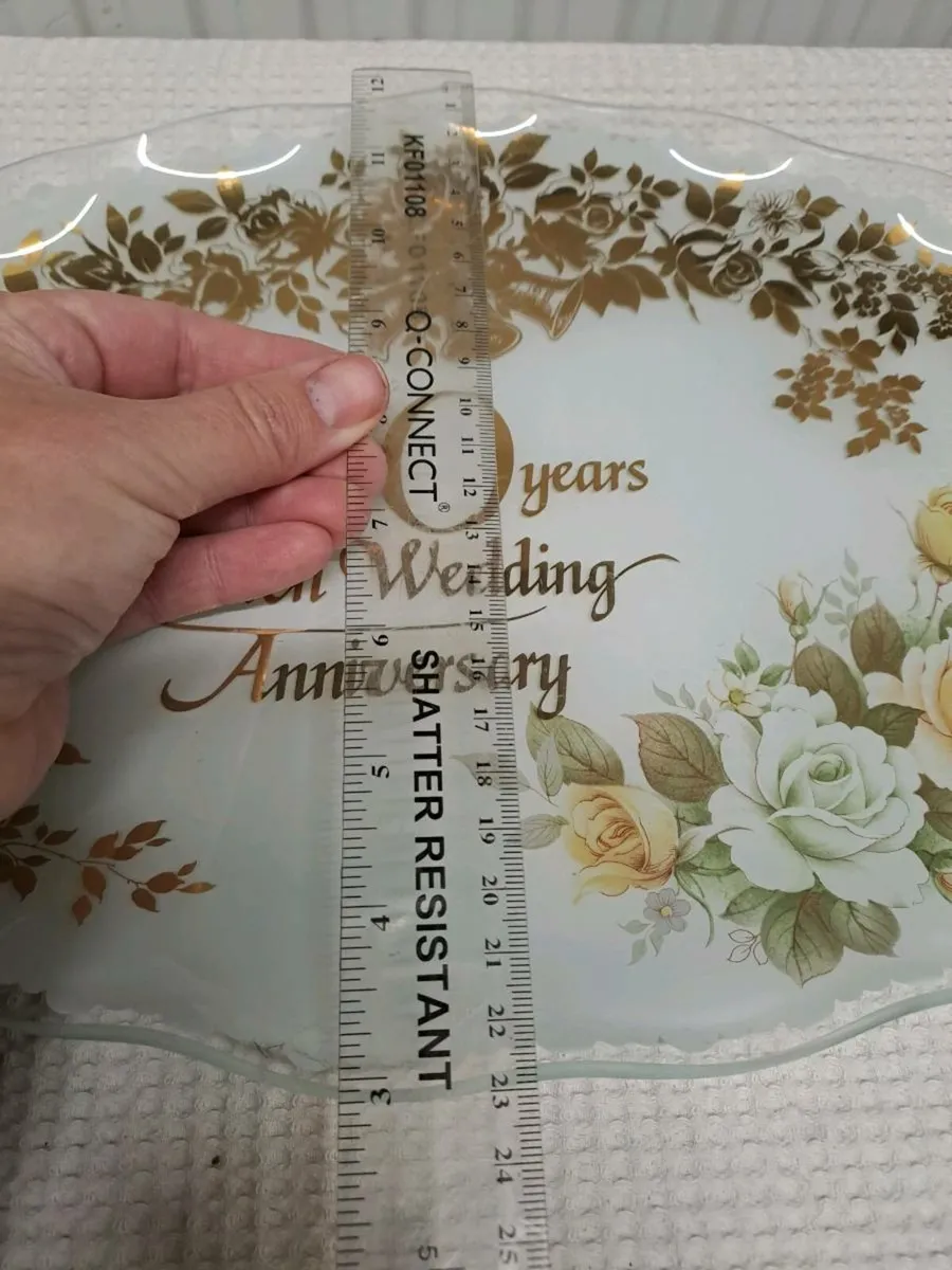 Glass platter 50 years Golden Wedding - Image 4