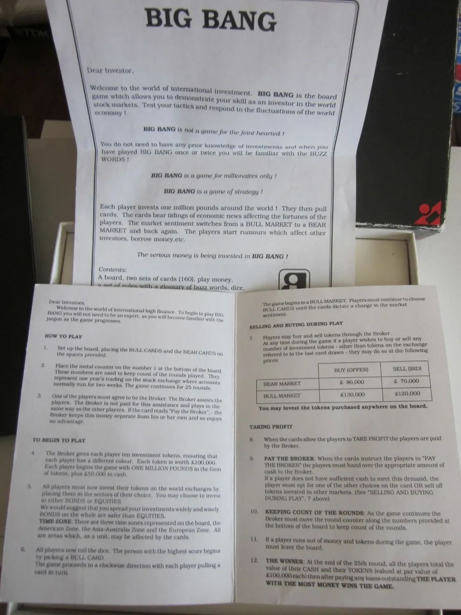 Big Bang The International Investment Board Game. - Image 4