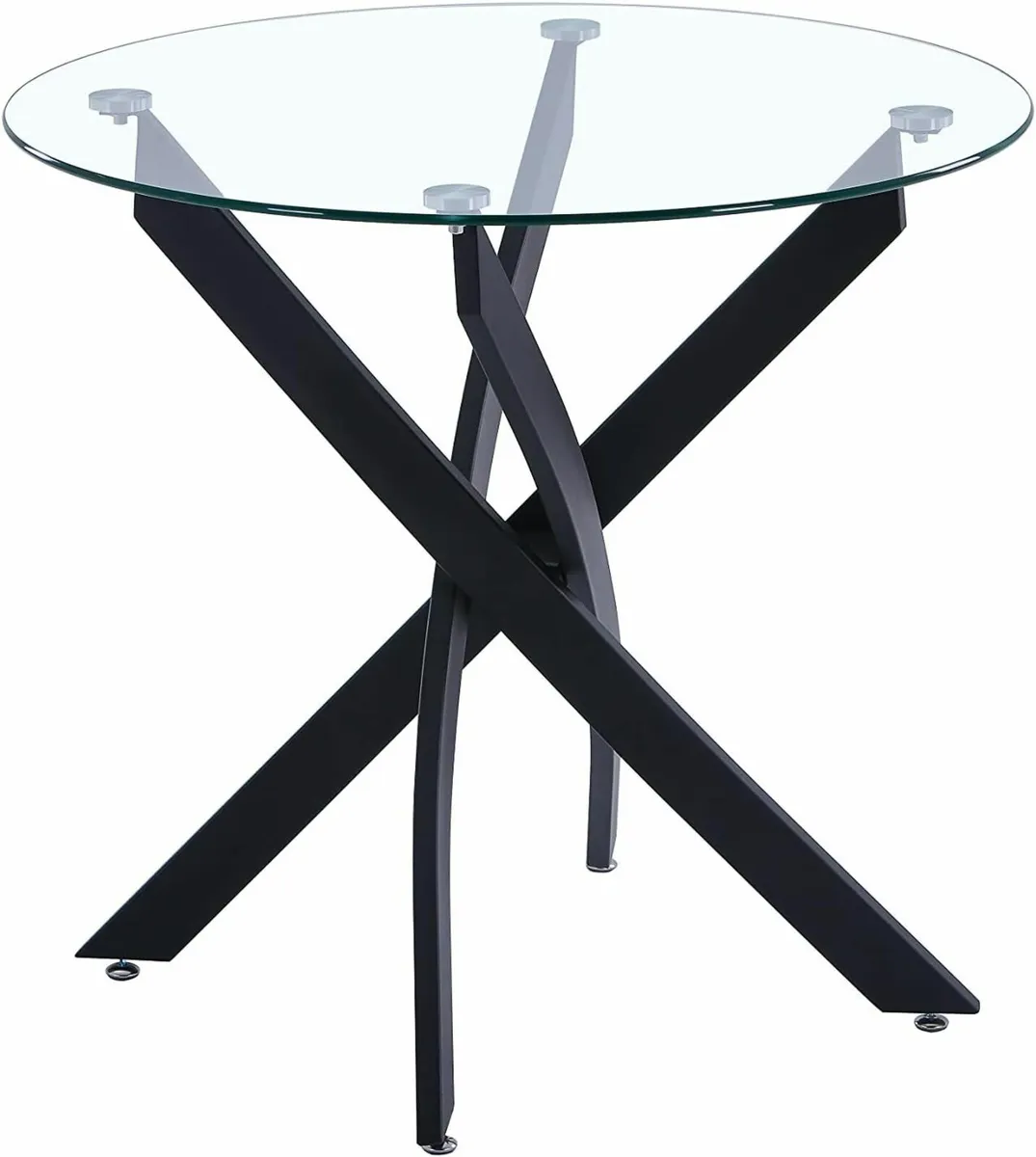 Round Dining Table Modern Kitchen Black/80cm - Image 3