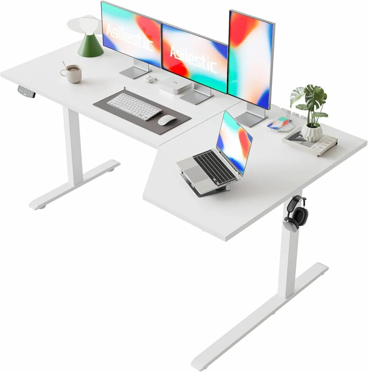 L-Shaped Electric Standing Desk, 160cm Adjustable - Image 1