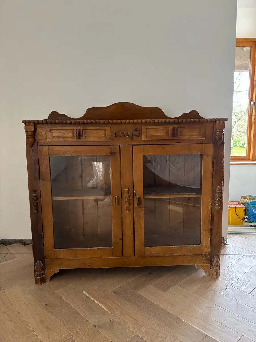 Antique pine display case - Image 1