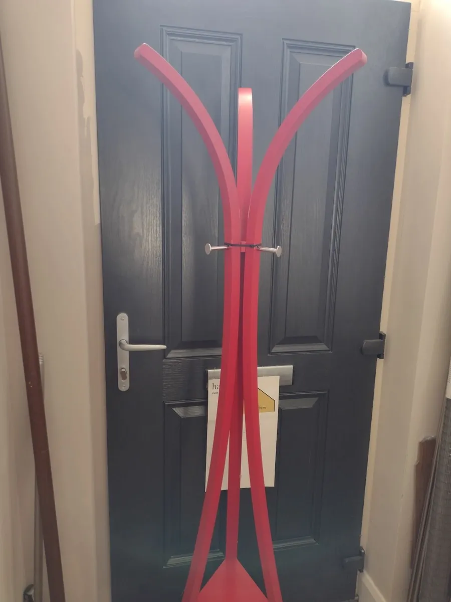 Tall wooden retro hall coat stand - Image 2