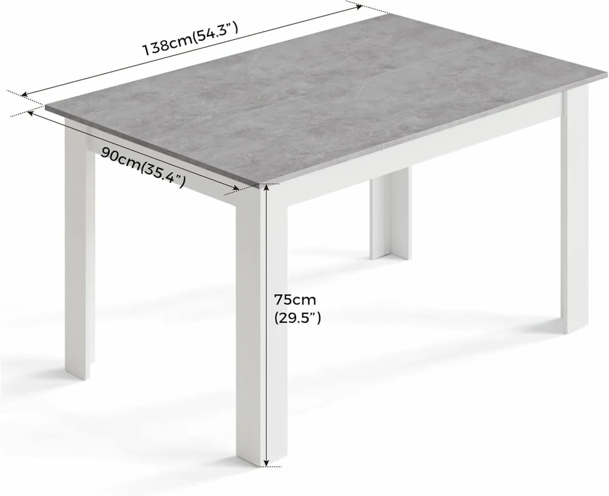 Wooden Kitchen Dining Table 138cm 4-6 People - Image 3