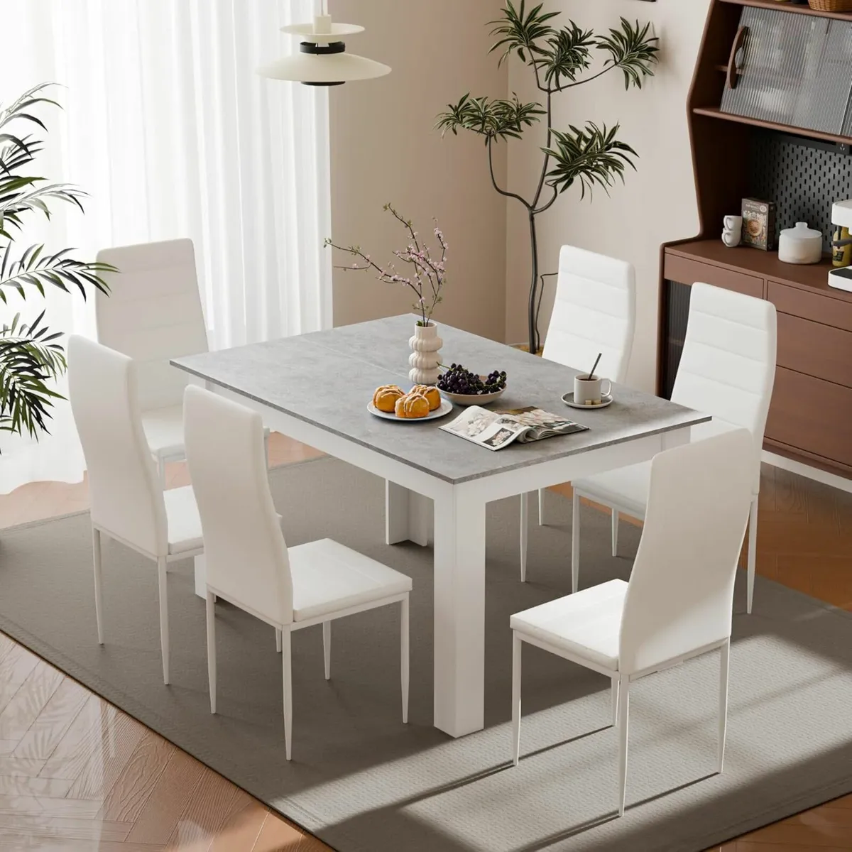 Wooden Kitchen Dining Table 138cm 4-6 People - Image 4