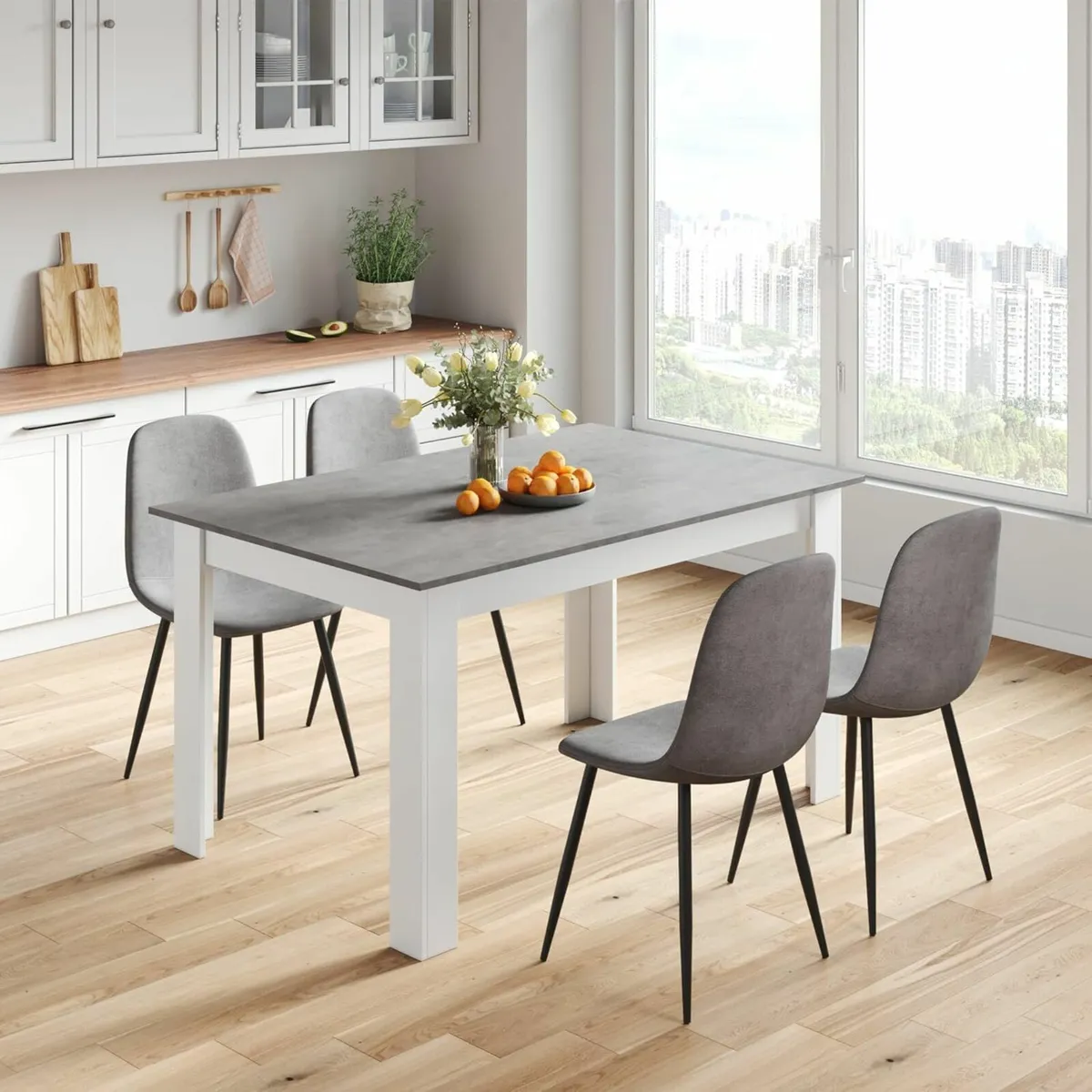 Wooden Kitchen Dining Table 138cm 4-6 People - Image 1