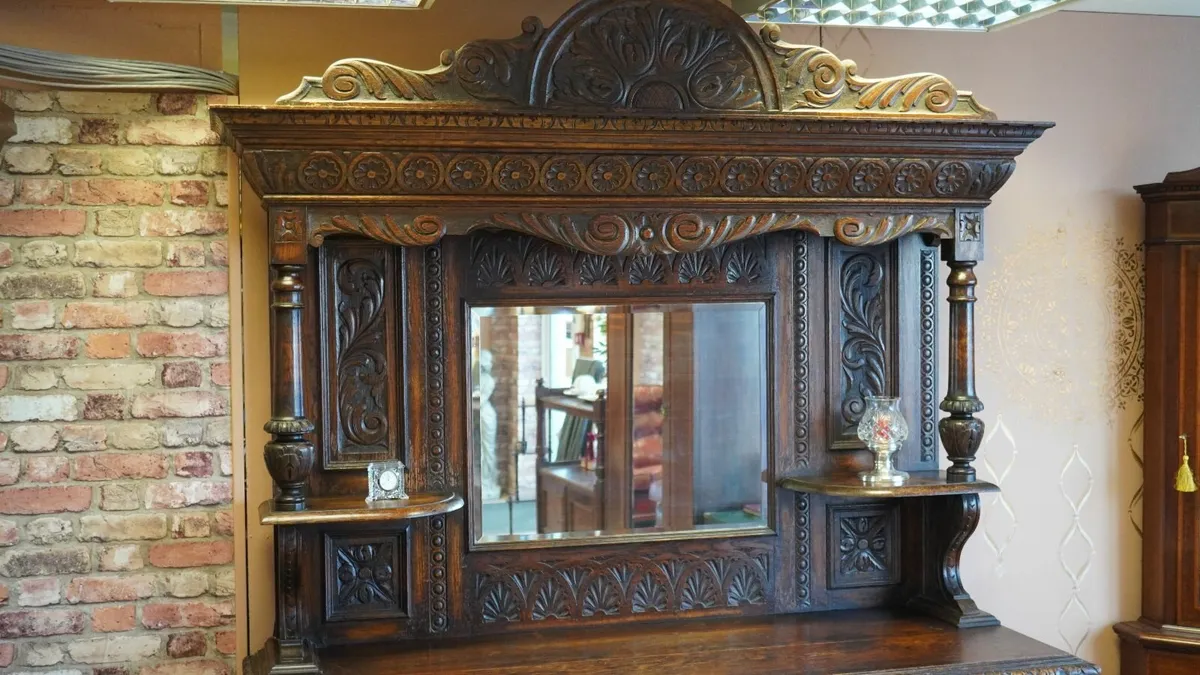 “Kingscourt” Solid Oak Carved Buffet - Image 3