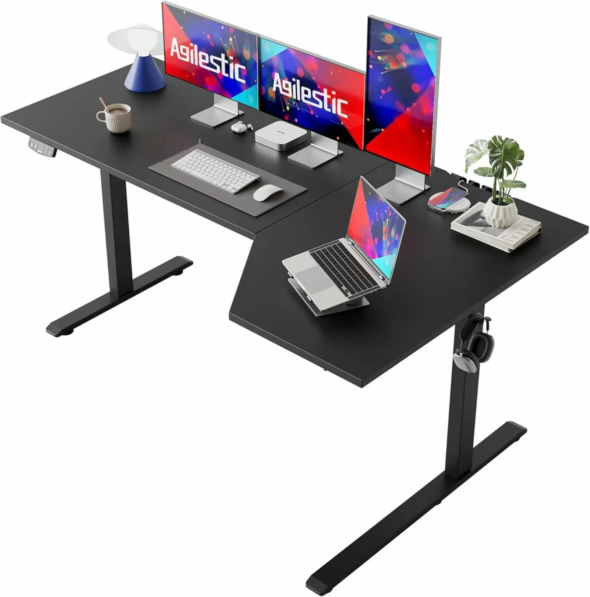 L-Shaped Electric Standing Desk, 160cm Adjustable - Image 2