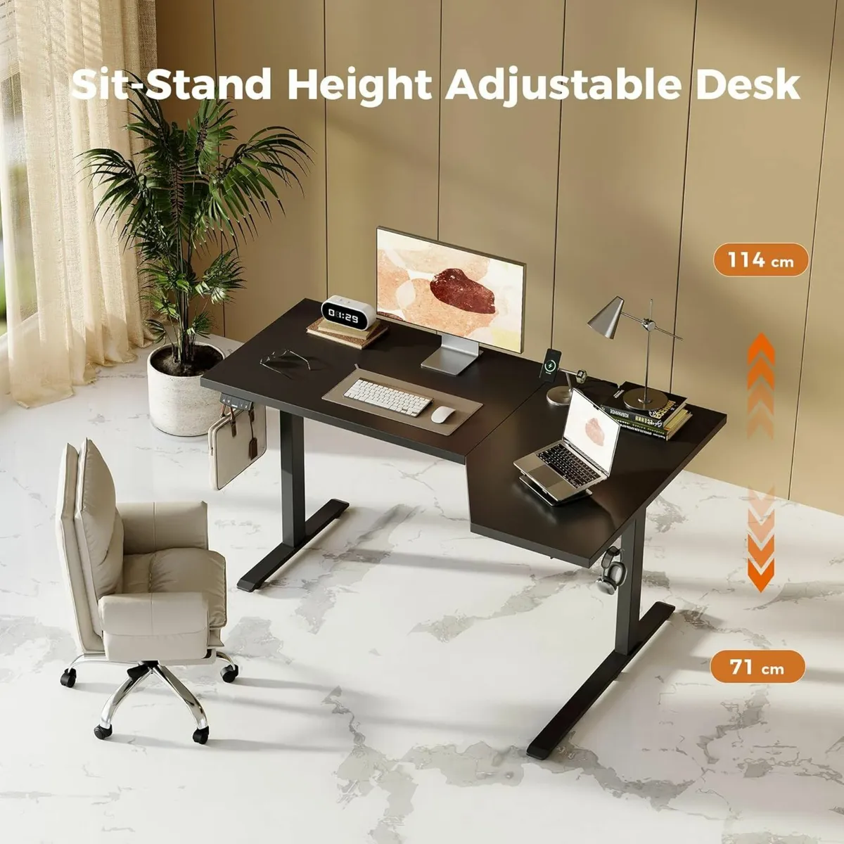 L-Shaped Electric Standing Desk, 160cm Adjustable - Image 1