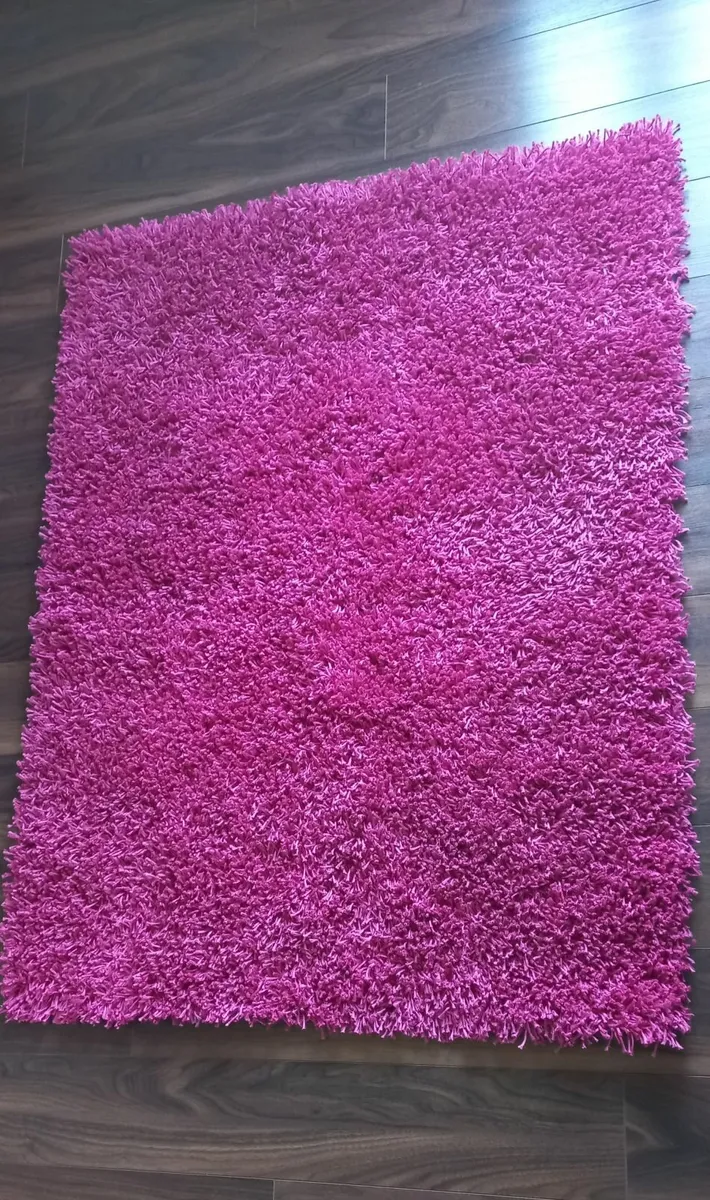Shaggy Rug Bright Pink - Image 1