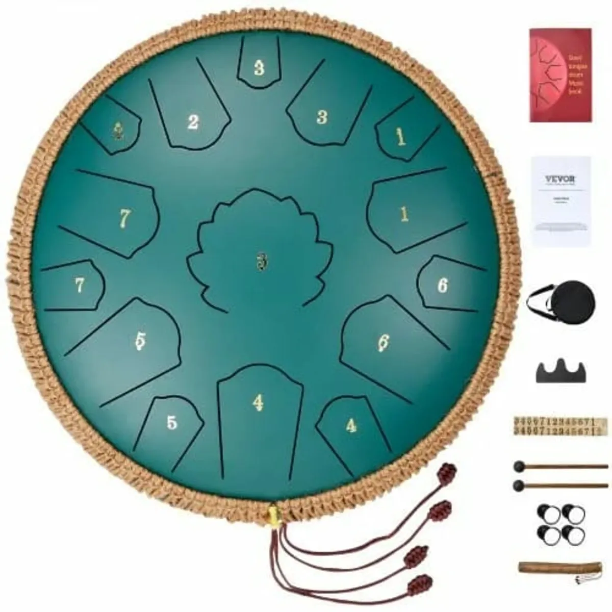 Steel Tongue Drum 35.6 cm 15 Notes Rain Drum for O - Image 1