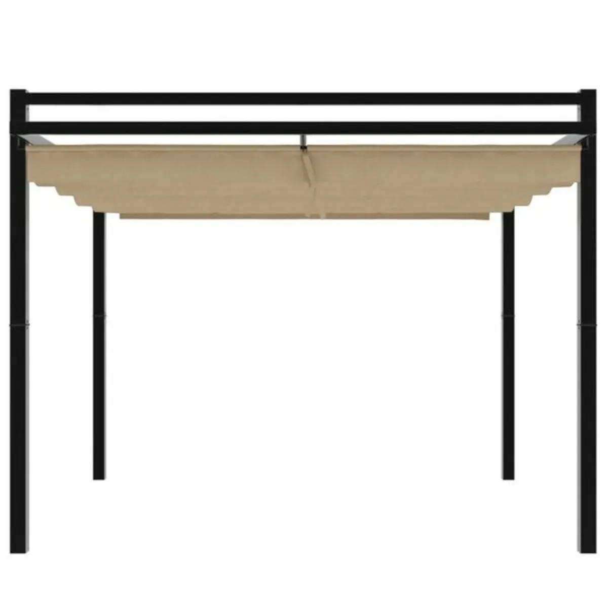 Garden Gazebo with Retractable Roof Taupe 3x3 m Al - Image 1