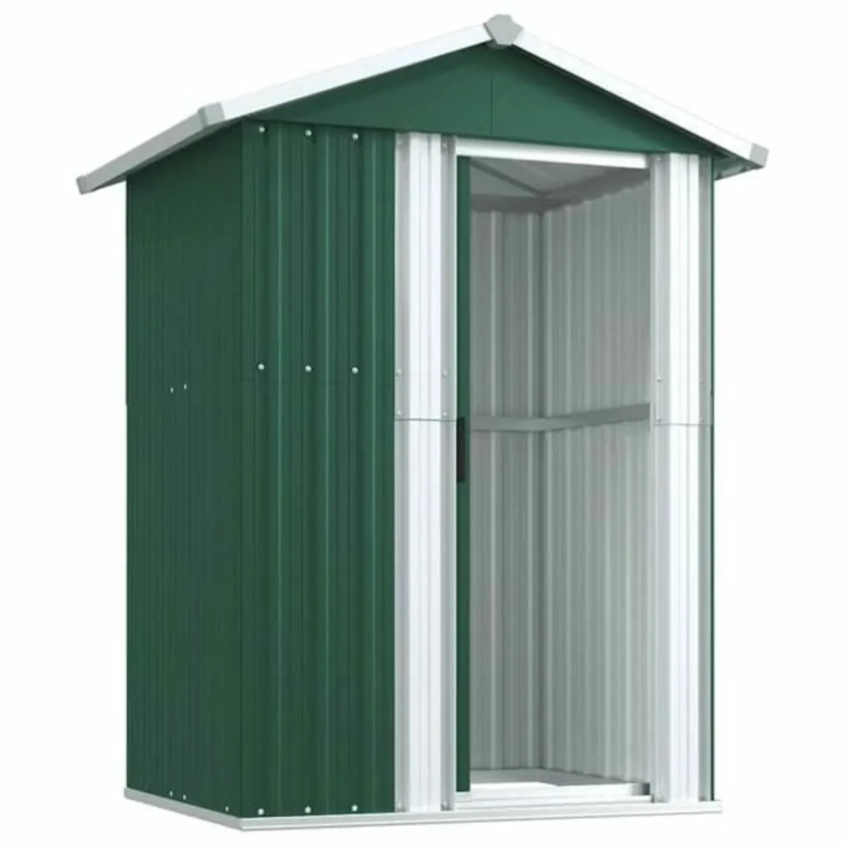 Garden Shed Green 126x97.5x177 cm Galvanised Steel - Image 3