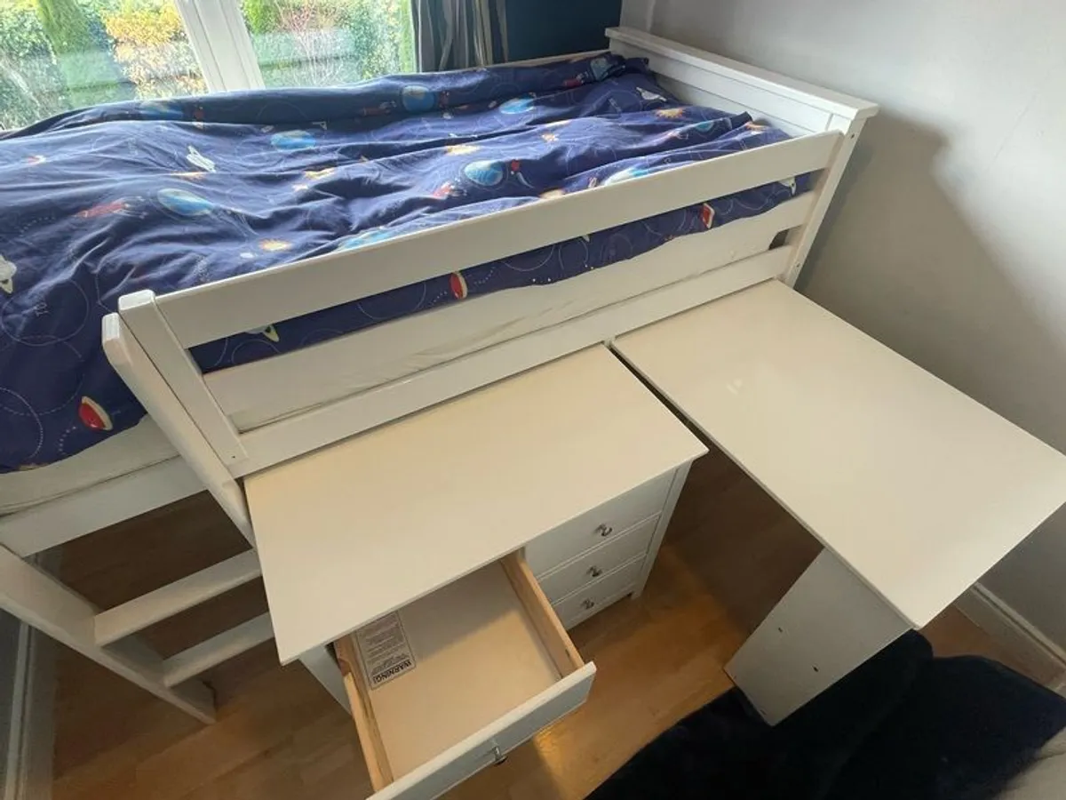 Mid Sleeper Bed with Desk and Chest of Drawers - Image 2