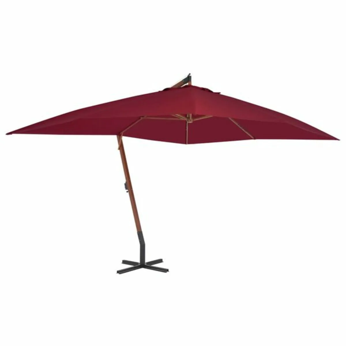Cantilever Garden Parasol with Wooden Pole 400x300 - Image 1