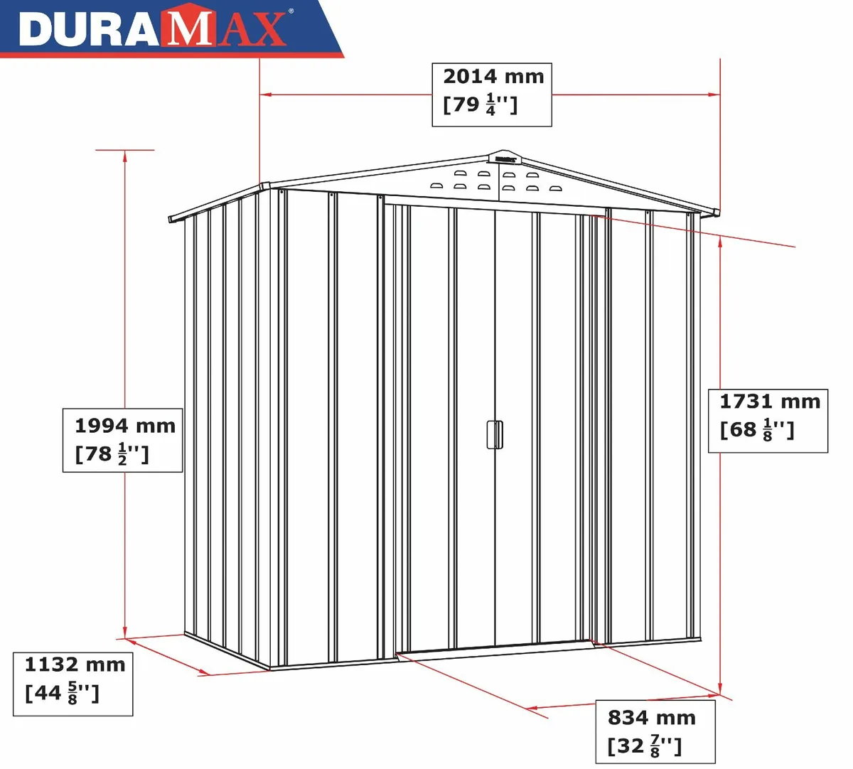 6×4 TOP Steel Shed – Anthracite Grey - Image 3