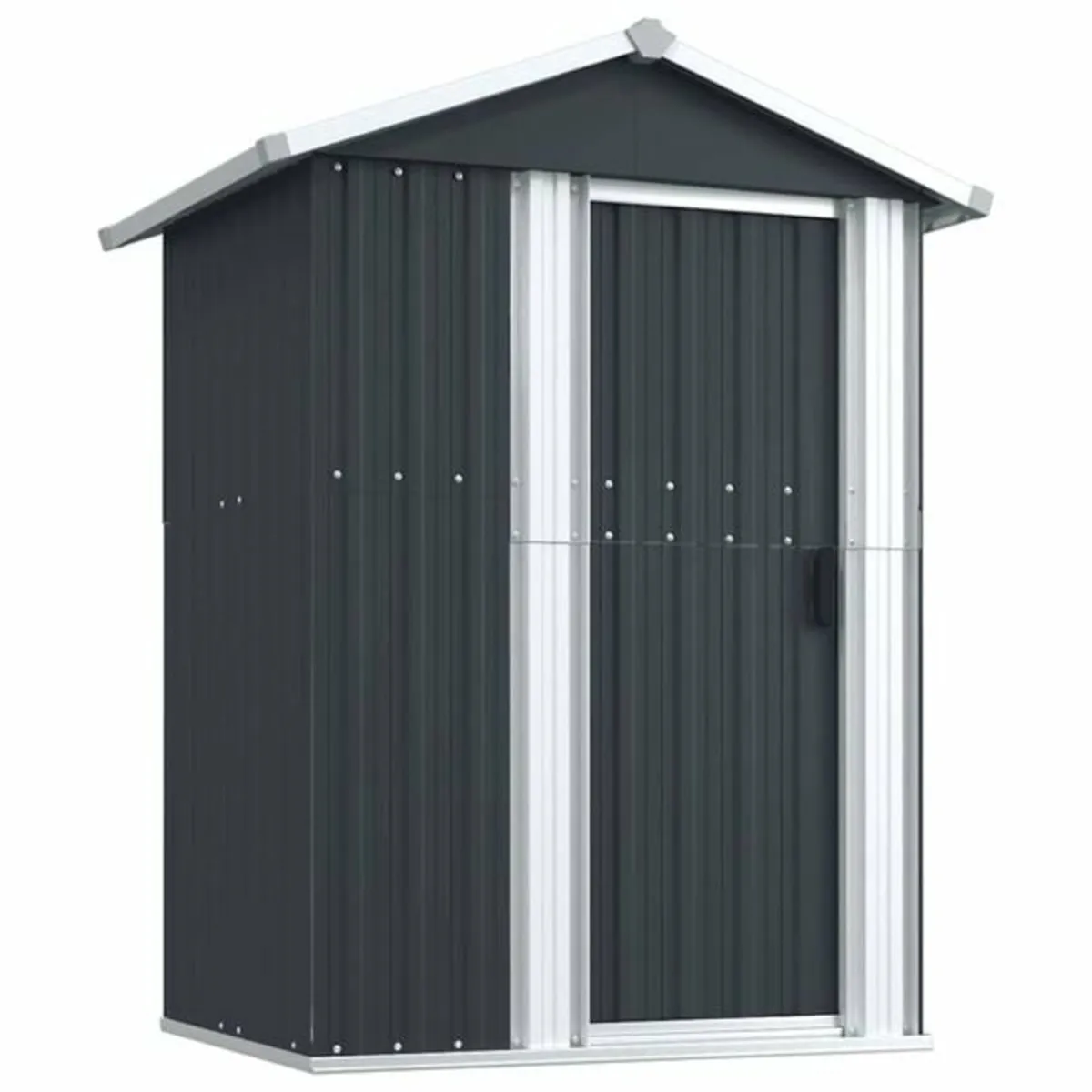 Garden Shed Anthracite 126x97.5x177 cm Galvanised - Image 3