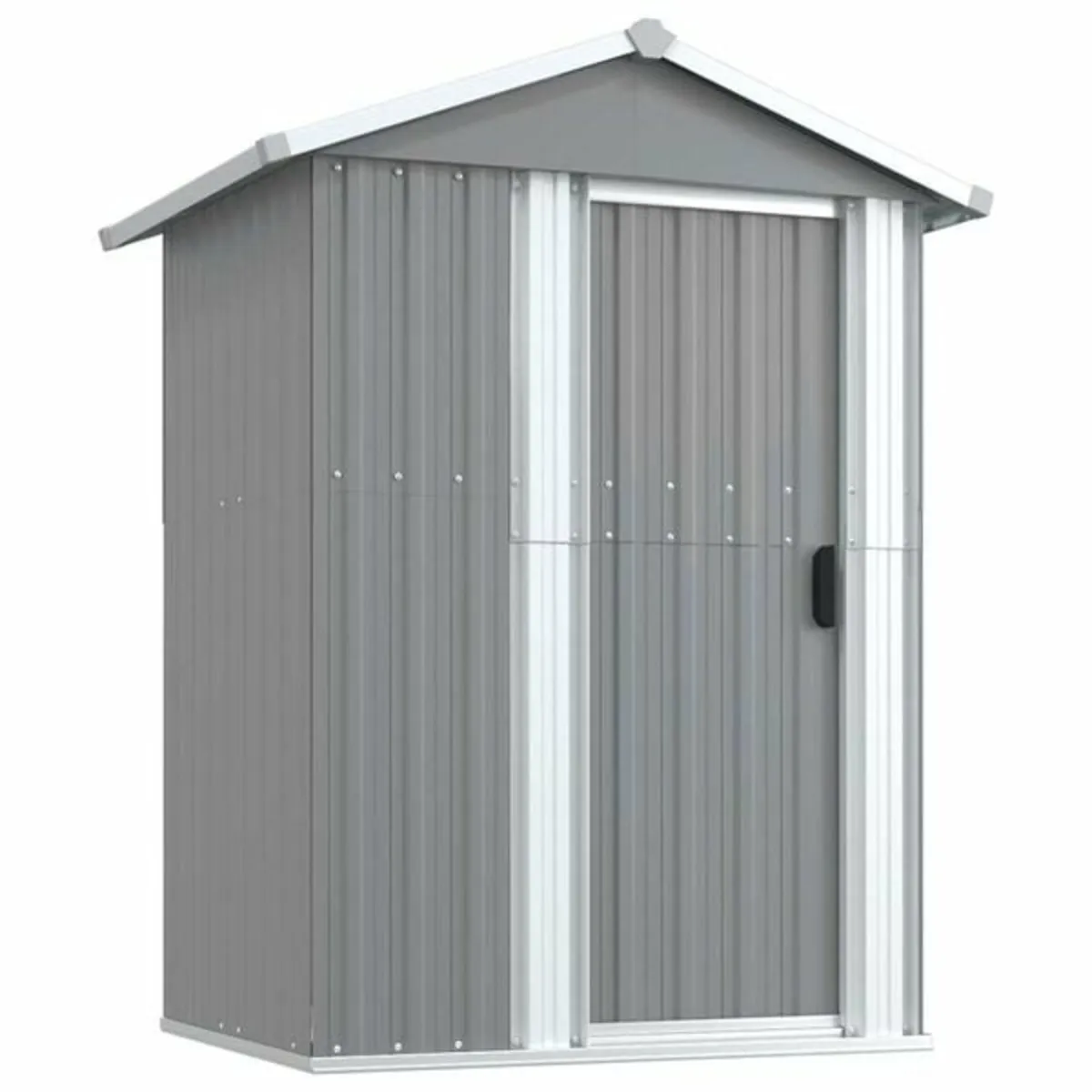 Garden Shed Grey 126x97.5x177 cm Galvanised Steel - Image 2