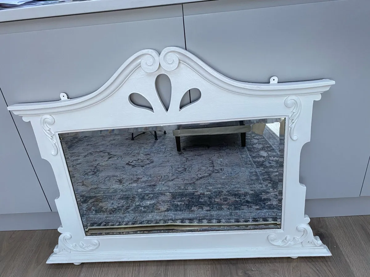 Antique painted wall-hanging mirror - Image 1