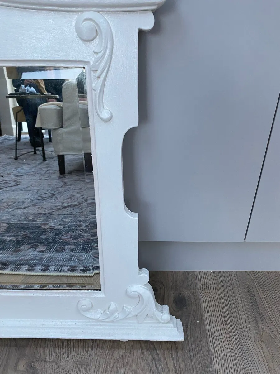 Antique painted wall-hanging mirror - Image 3