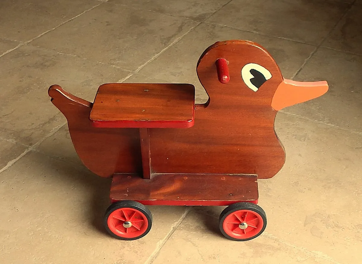 Vintage Child’s Ride-On Wooden Duck Toy - Image 1